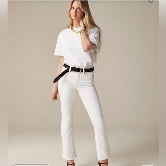 J.Crew 9" demi-boot crop jean in white wash - Picture 1 of 9